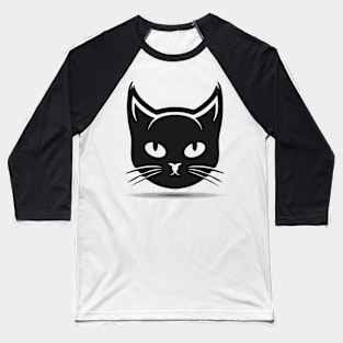 Black cute cat Baseball T-Shirt